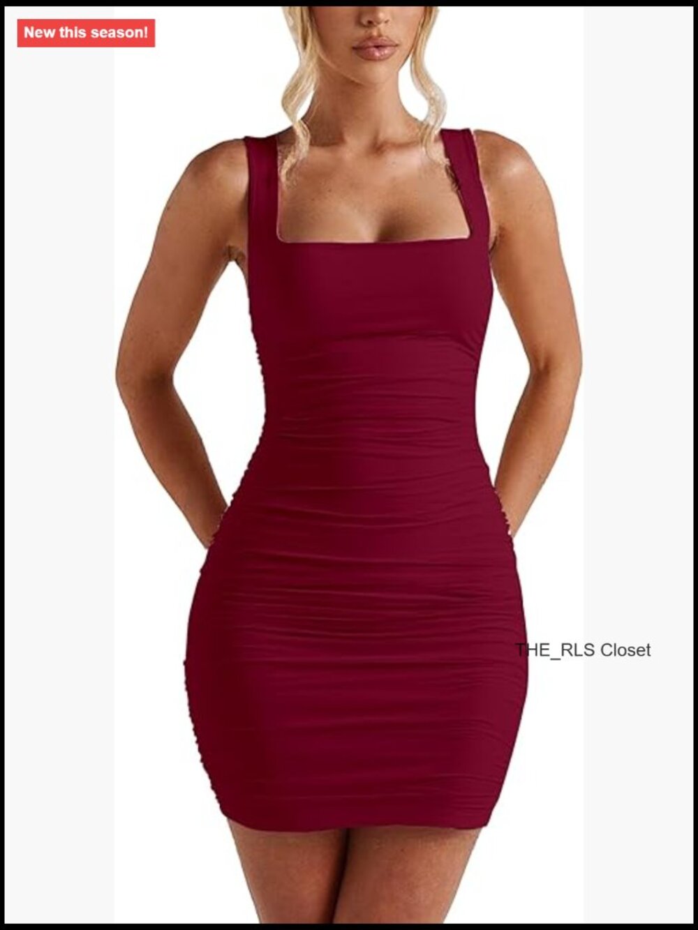 Square Neck Ruched Bodycon Corset Mini Dress For Party